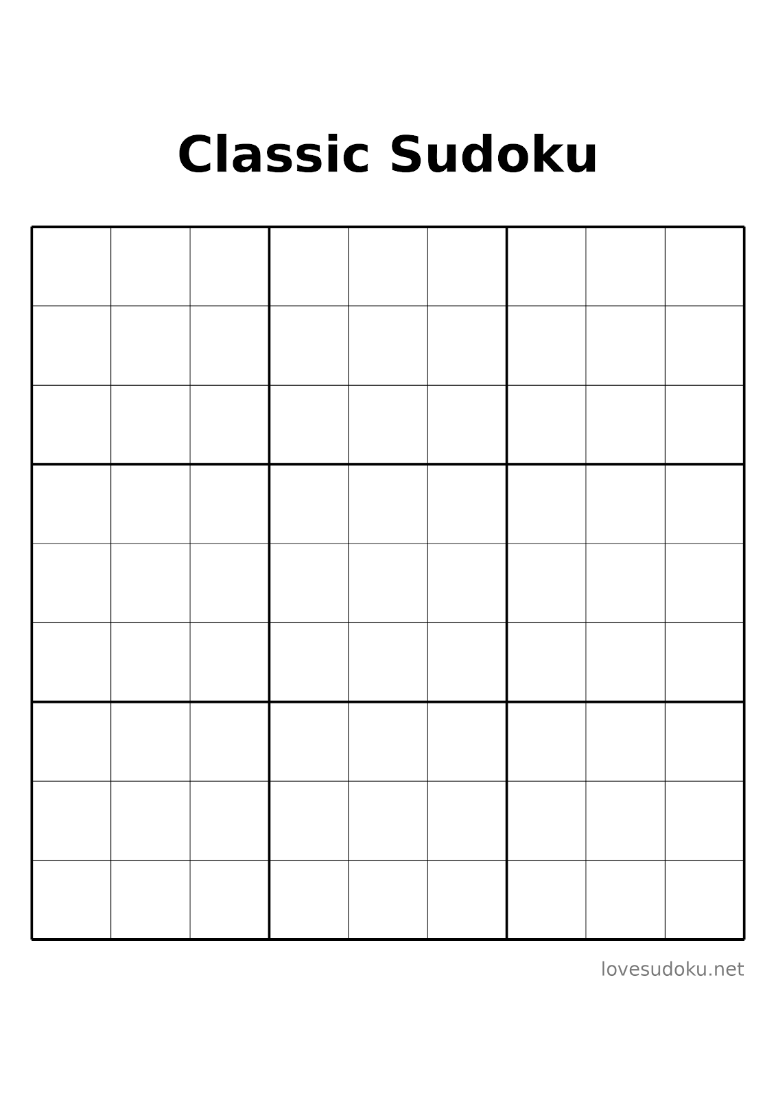blank printable sudoku